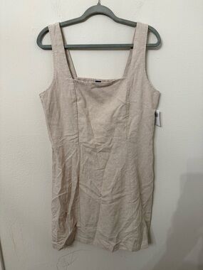 Old Navy Beige Sleeveless Square Neck Dress